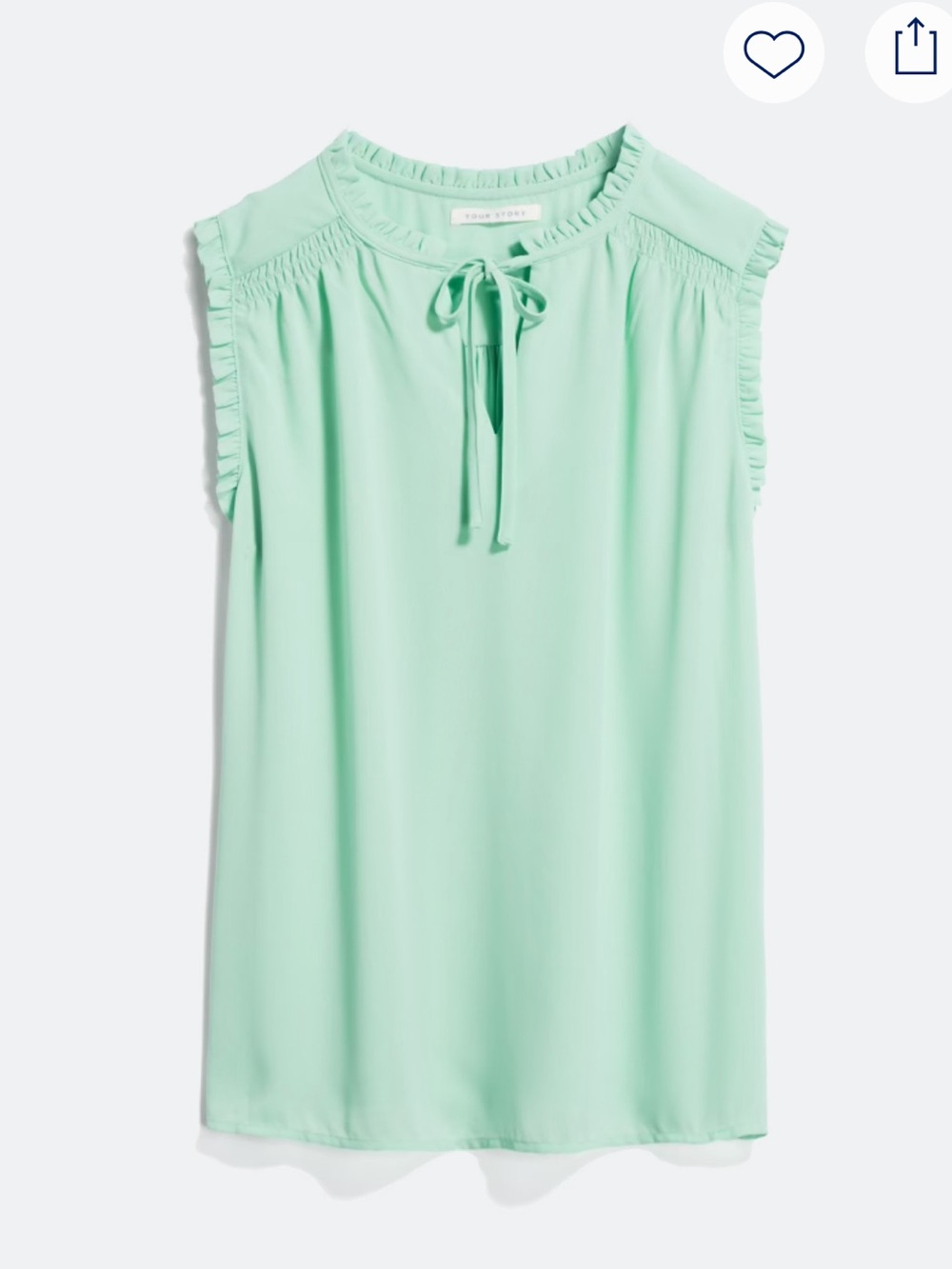 Tie-Neck Ruffle Sleeve Camisole in Mint Green